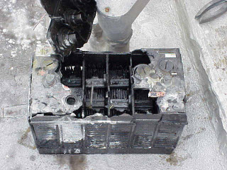 Example of a battery that exploded
